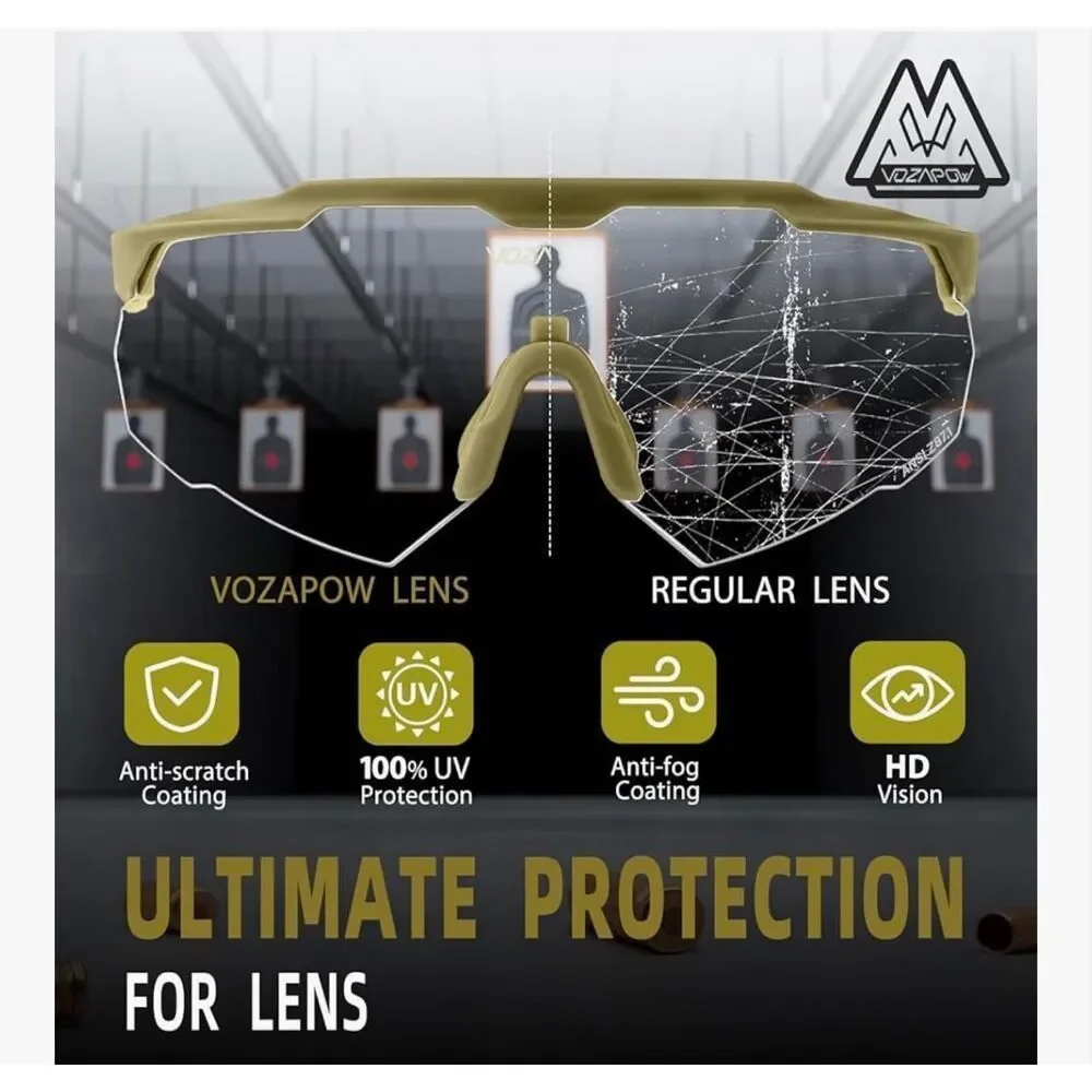 VOZAPOW Shooting Glasses Anti Fog with High Definition Lenses, ANSI Z87+ Certifi